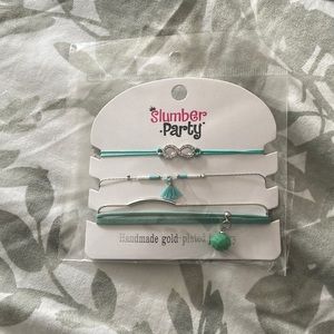 NWT slumber party 3 piece girls bracelets. Infinite design.